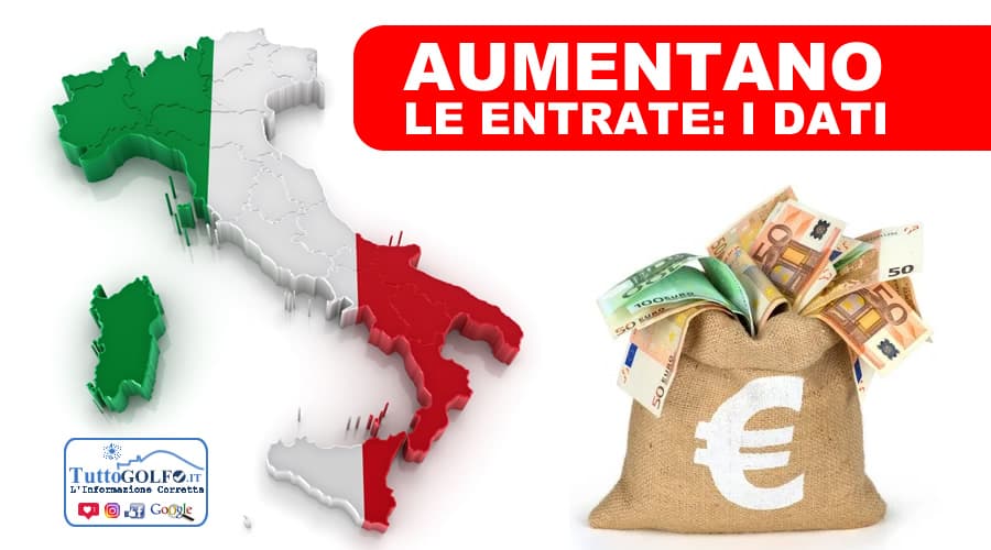 Aumentano le entrate per lo Stato Italiano +10,4%. I numeri