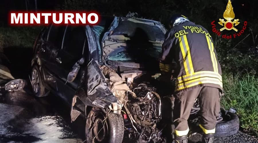 Minturno, incidente stradale: l'intervento dei Vigili del Fuoco