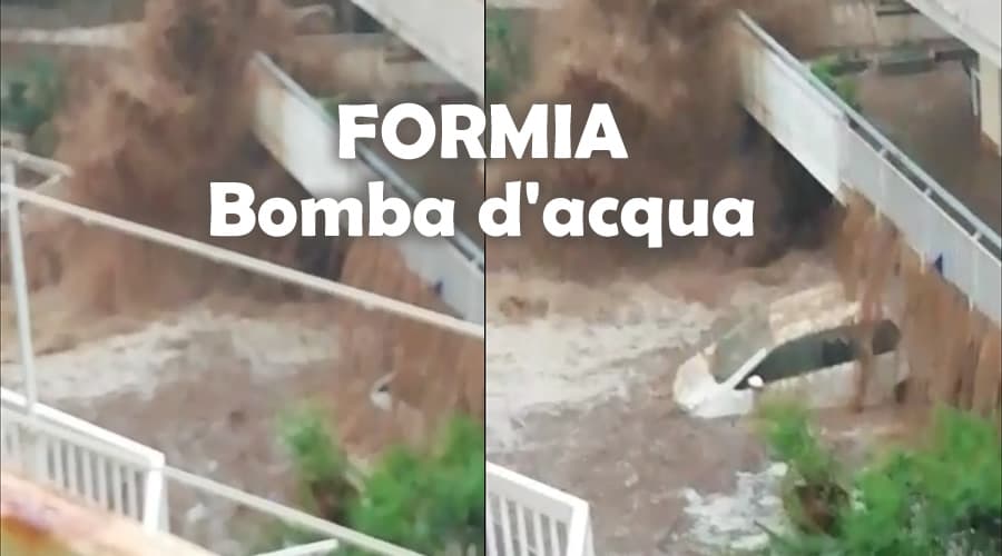 VIDEO - Nuova Bomba d'Acqua a Formia - Un fiume d'acqua inonda il primo piano di un palazzo