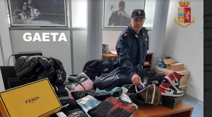 Fermato a Gaeta, nell'auto merce contraffatta