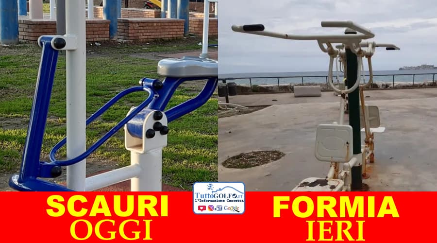 Palestra all'aperto abolita a Formia rinasce sul lungomare di Scauri
