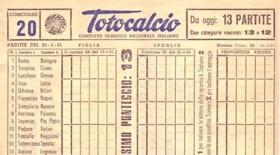 Totocalcio, la storia: nasceva settantadue anni fa, 21 gennaio 1951, dopo una prima edizione del 1946