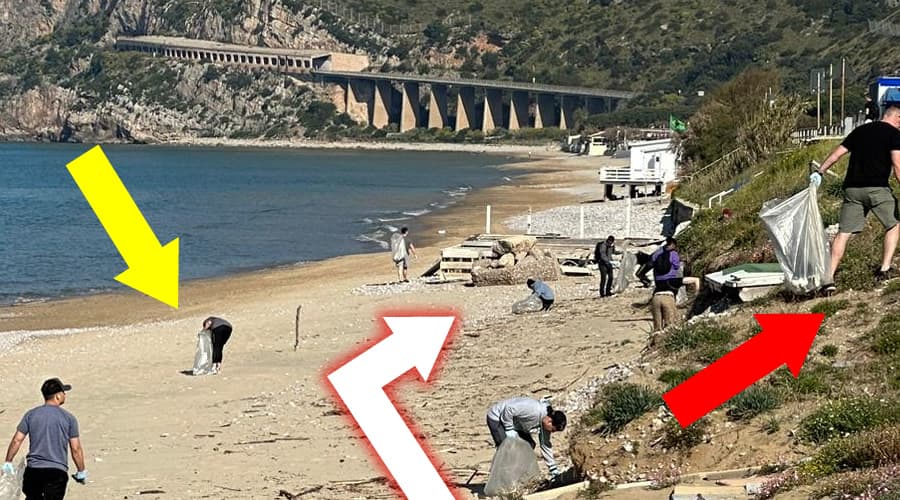 Gaeta, Sant'Agostino: volontari USA ripuliscono la spiaggia