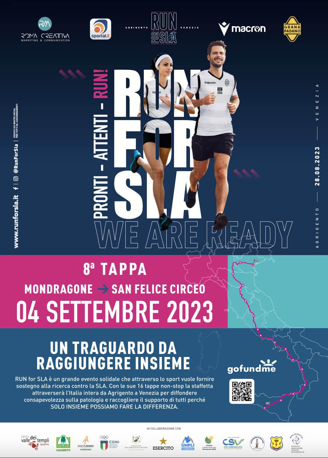 “RUN FOR SLA” PRONTA AD ATTRAVERSARE L'ITALIA