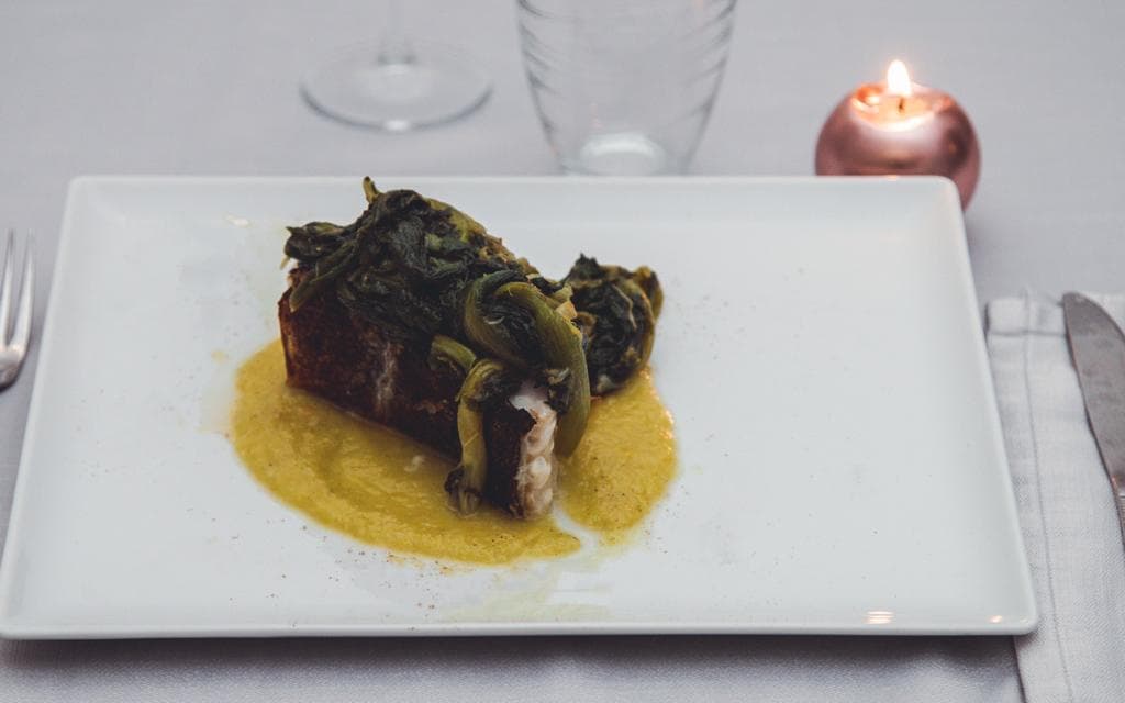 Baccalà con scarola e olive di Itri