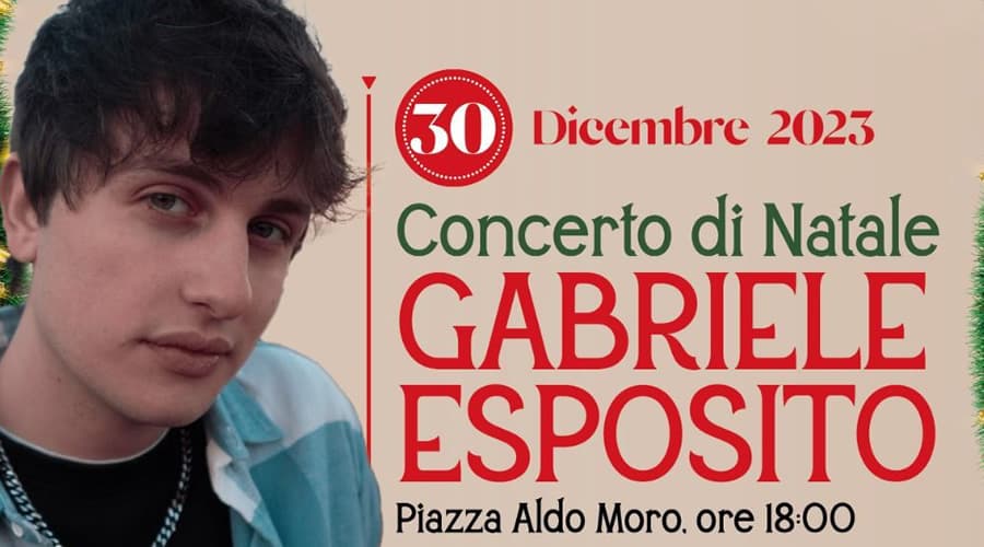 CELLOLE - GABRIELE ESPOSITO IN CONCERTO IN PIAZZA IL 30 DICEMBRE