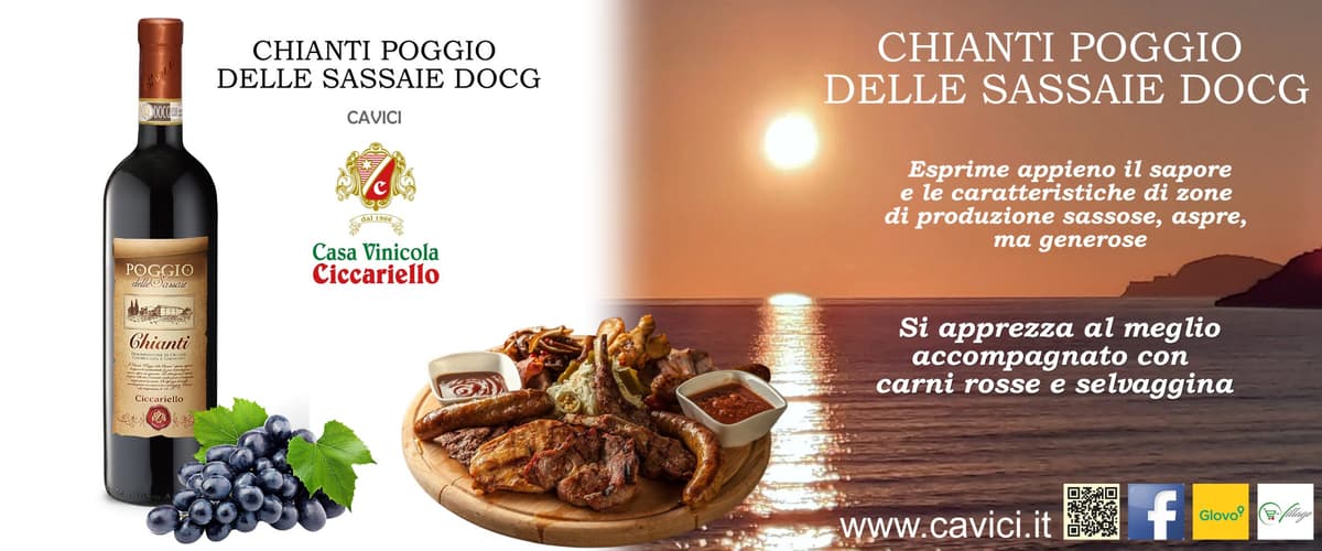 Chianti Poggio delle Sassaie CAVICI, si apprezza al meglio accompagnato con carni rosse e selvaggina