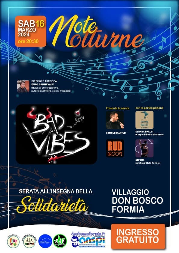 Spettacolo “Note Notturne” al Villaggio Don Bosco di Formia: Una Serata di Solidarietà e Cultura