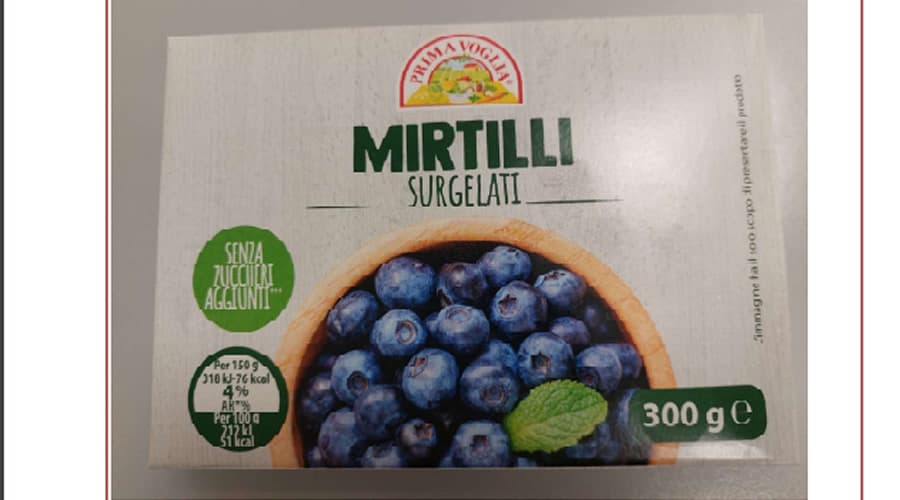 Possibile presenza di norovirus nei mirtilli. Richiamo alimentare dal Ministero della salute