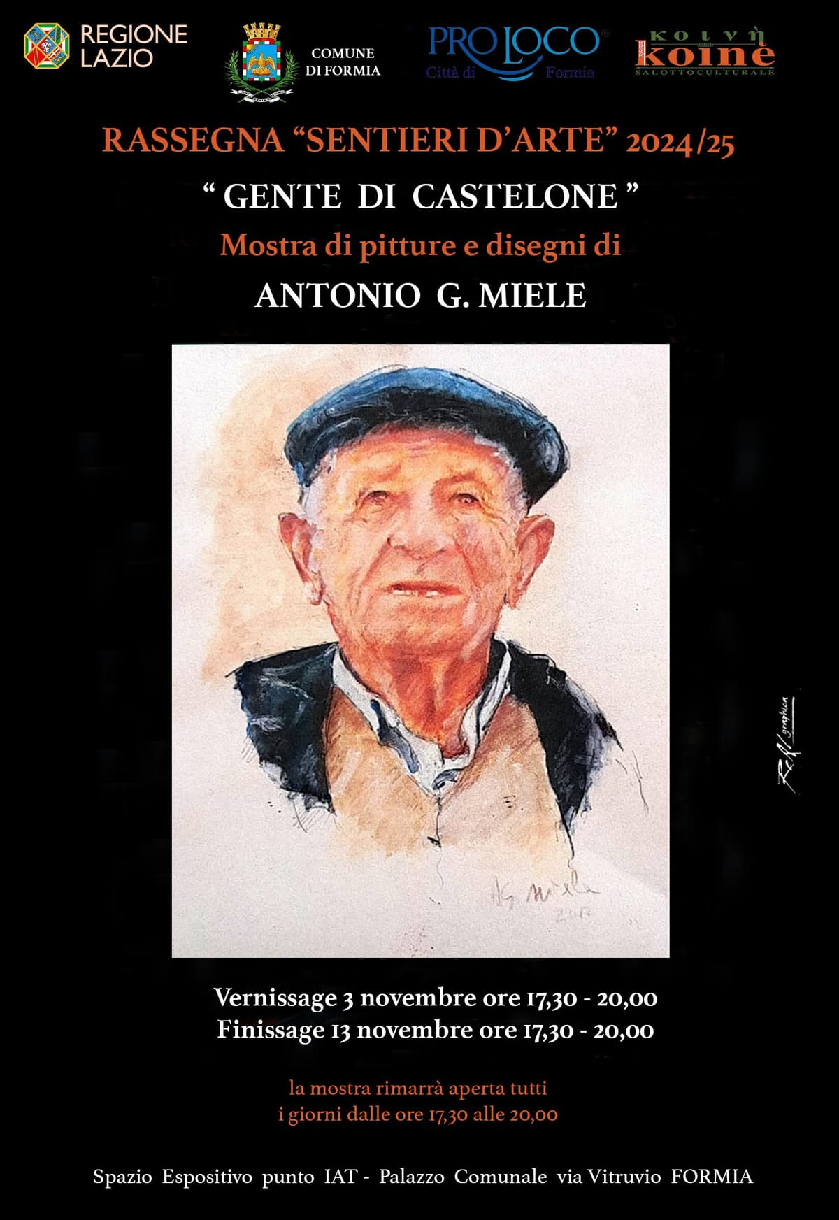 “Gente di Castellone": la mostra di Antonio G. Miele a Formia