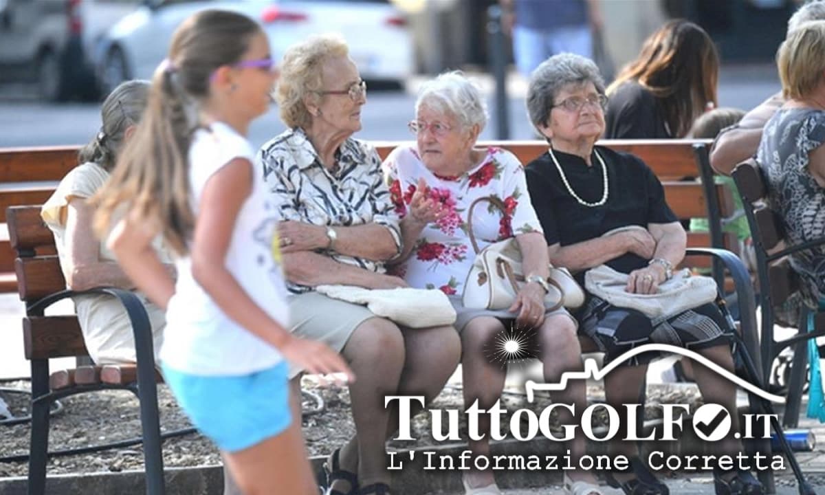 Nel golfo di Gaeta la popolazione invecchia. Ci sono 298 anziani per ogni 100 giovani