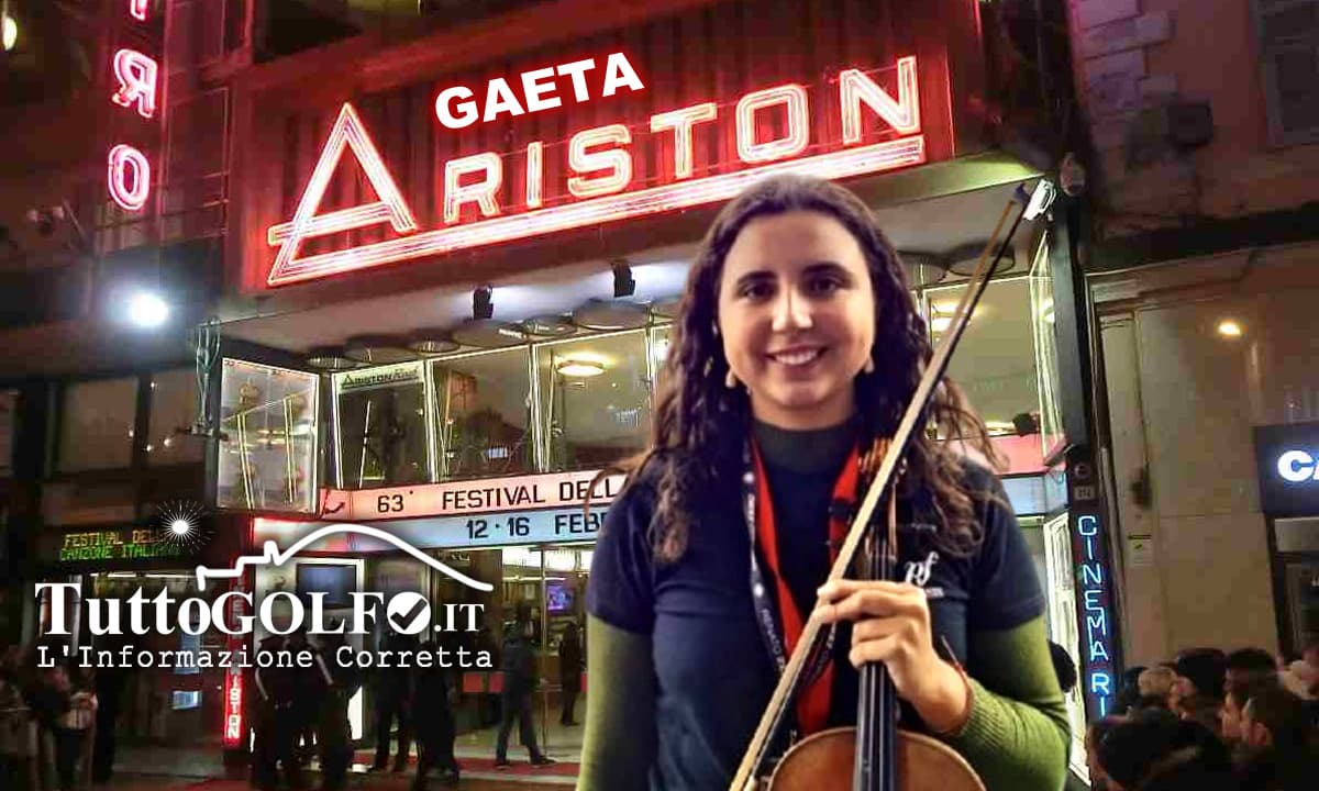 La giovane musicista Rachele Stefanelli originaria di Gaeta, a Sanremo per partecipare alle prove con l'orchestra