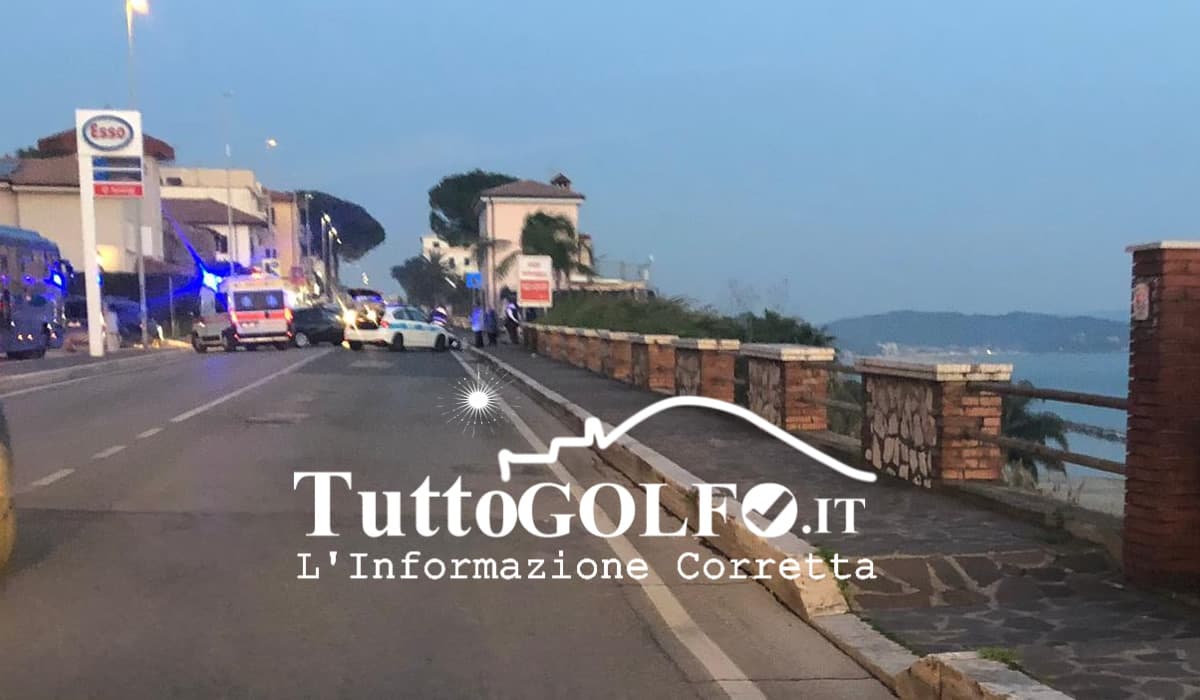 Formia, Incidente Stradale nei pressi della rotonda, vicino il distributore di carburante. A terra un centauro  