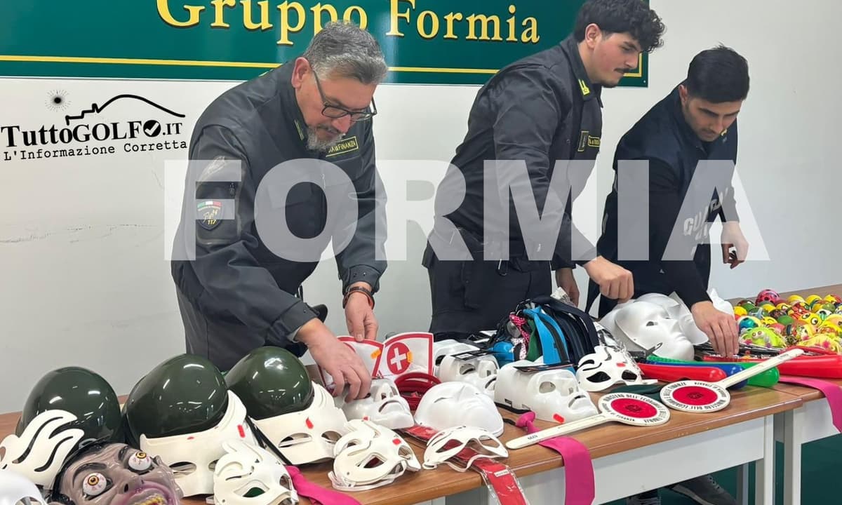 Formia, elevata una sanzione di 26.000 €. Sequestrati oltre 250 articoli carnevaleschi in un emporio