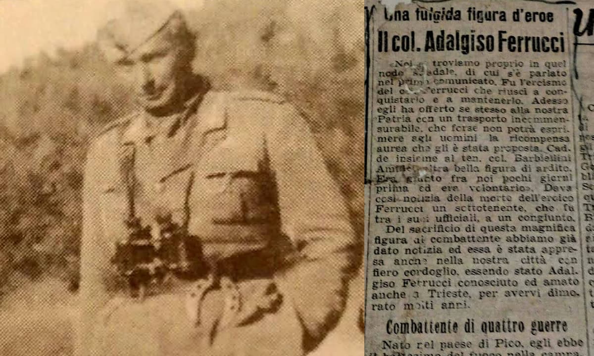 Formia, la storia del Tenente Colonnello Adalgiso Ferrucci, Medaglia d'Oro al Valor Militare