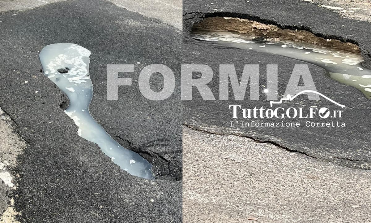 Formia, voragine in via Bruno Zauli: scooterista finisce nella buca, interviene la Polizia Locale