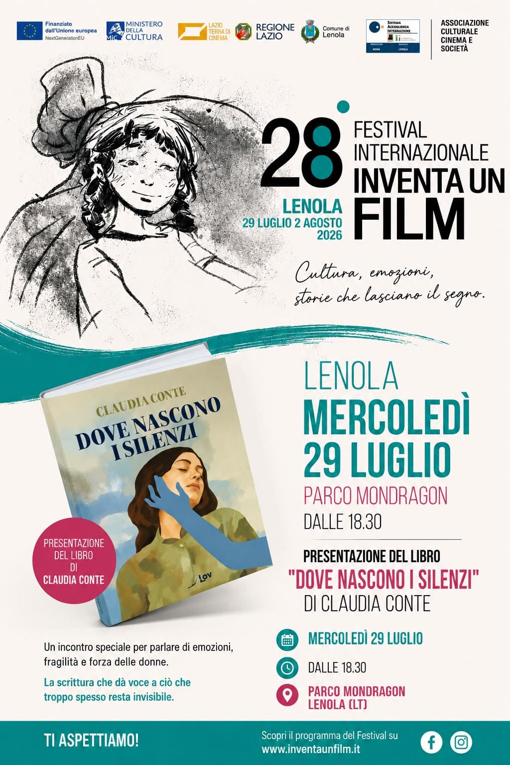 Claudia Conte presenta il romanzo “Dove nascono i silenzi” al Festival Inventa un Film