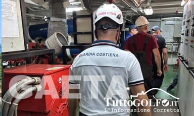 Porto di Gaeta, la Guardia Costiera dispone il fermo di una nave mercantile a seguito di ispezione Port State Control