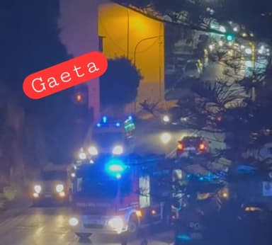Gaeta - Incendio al secondo poano di un appartamento
