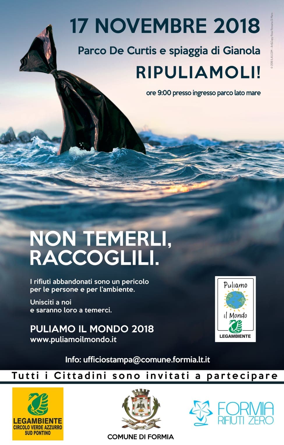 Formia aderisce alla campagna “Puliamo il mondo 2018”di Legambiente