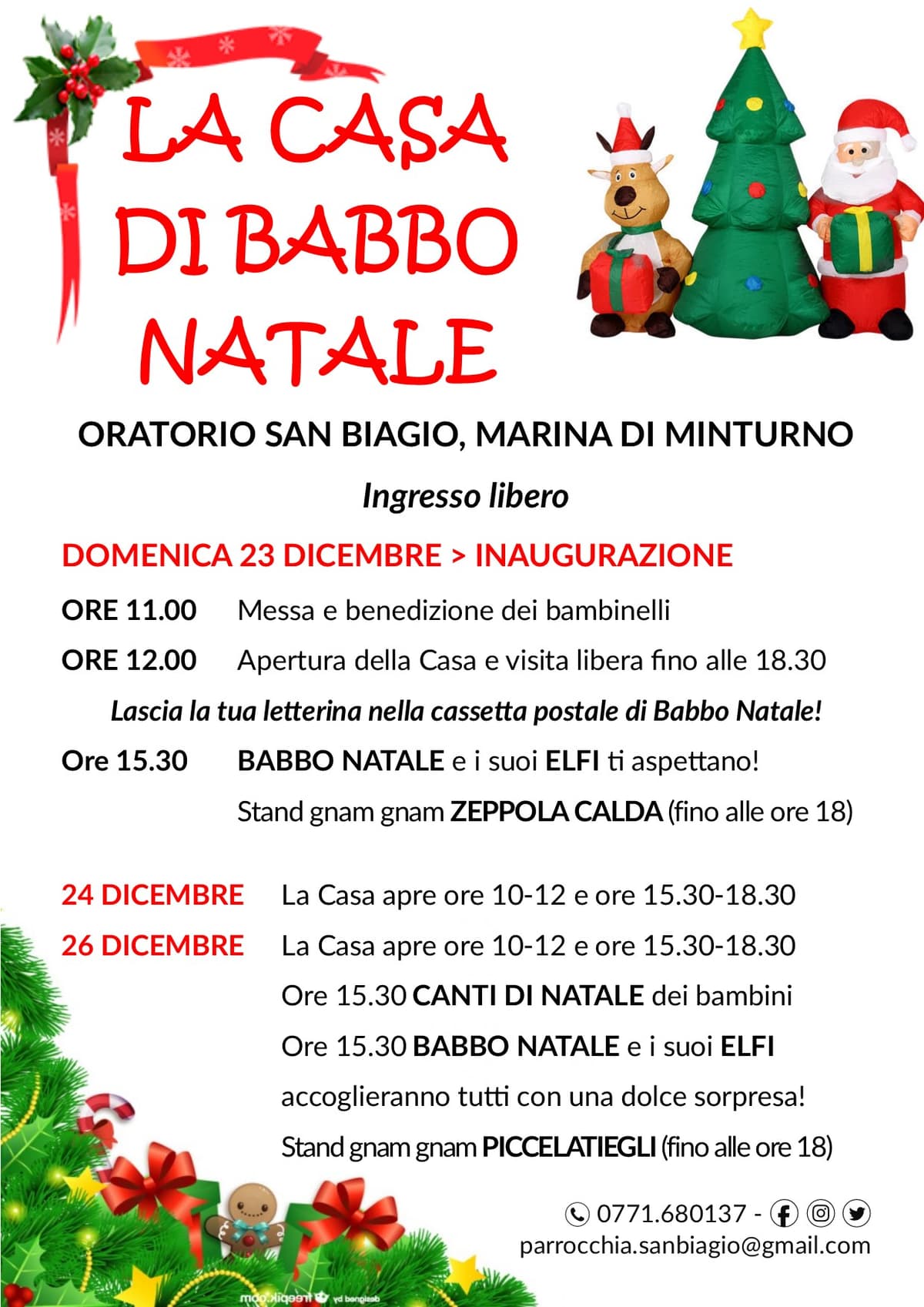 Minturno- Apre ‘La Casa di Babbo Natale’