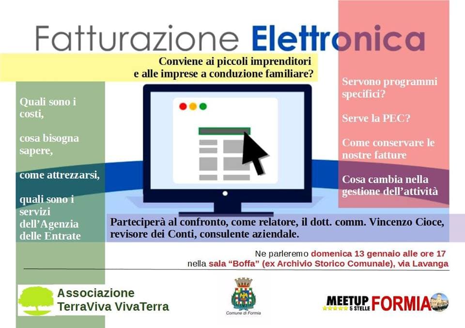 Fatturazione elettronica, appuntamento a Formia