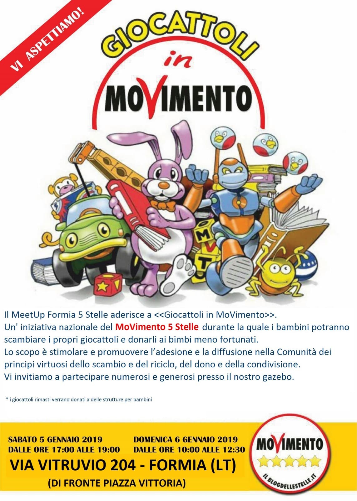 GIOCATTOLI IN MOVIMENTO: IL MEETUP FORMIA 5 STELLE C’E’