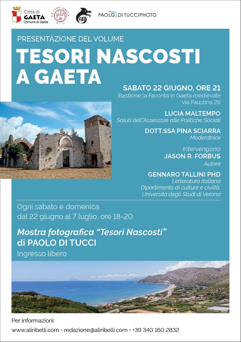 Tesori Nascosti a Gaeta, il nuovo libro dello scrittore Jason R. Forbus