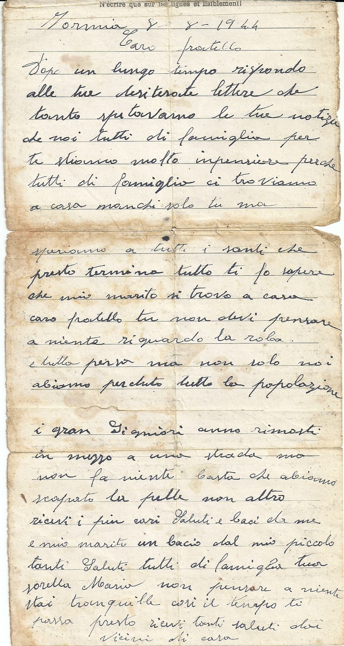LA STORIA DI UN FORMIANO E LA LETTERA RITROVATA