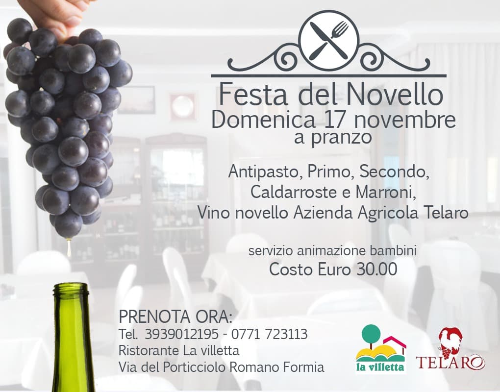 EVENTO - Domenica 17 Novembre - Festa del Novello
