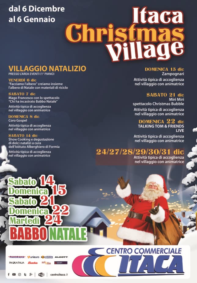 ITACA - Dal 6 dicembre al 6 gennaio il Christmas Village