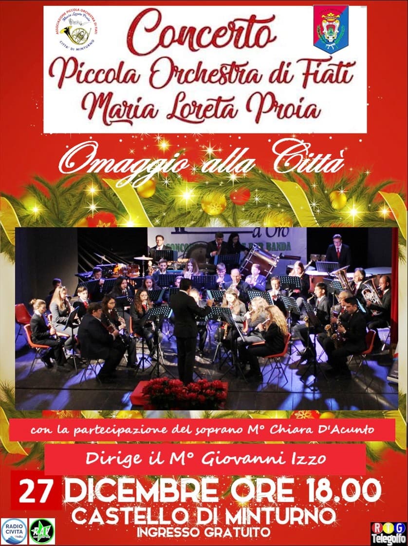 Minturno: Concerto “Omaggio alla Città” della “Piccola Orchestra Proia”, 27/12/19.