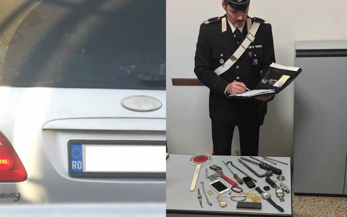 GAETA - Rumeno 33enne viaggiava con chiavi, grimaldelli e altri arnesi da scasso