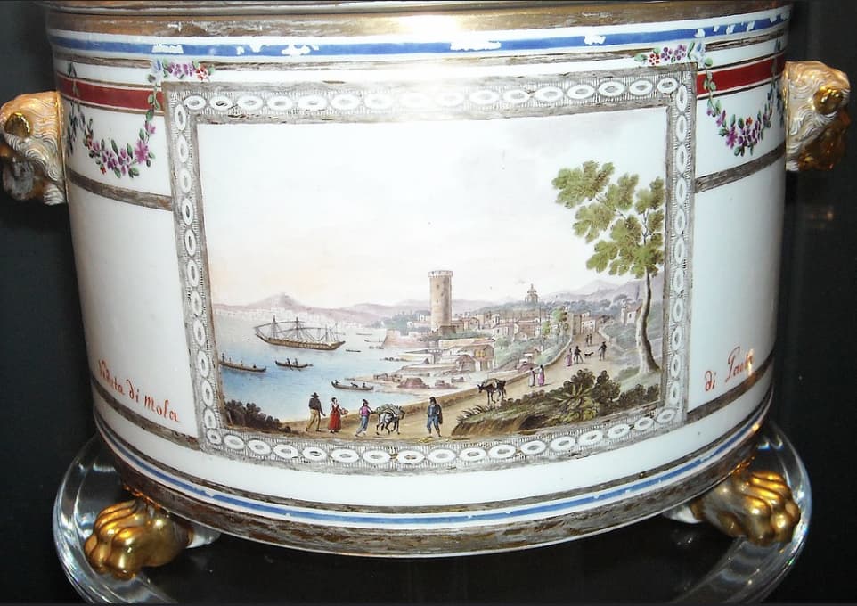 Veduta e costumi di Formia nelle porcellane della Real Fabbrica Ferdinandea