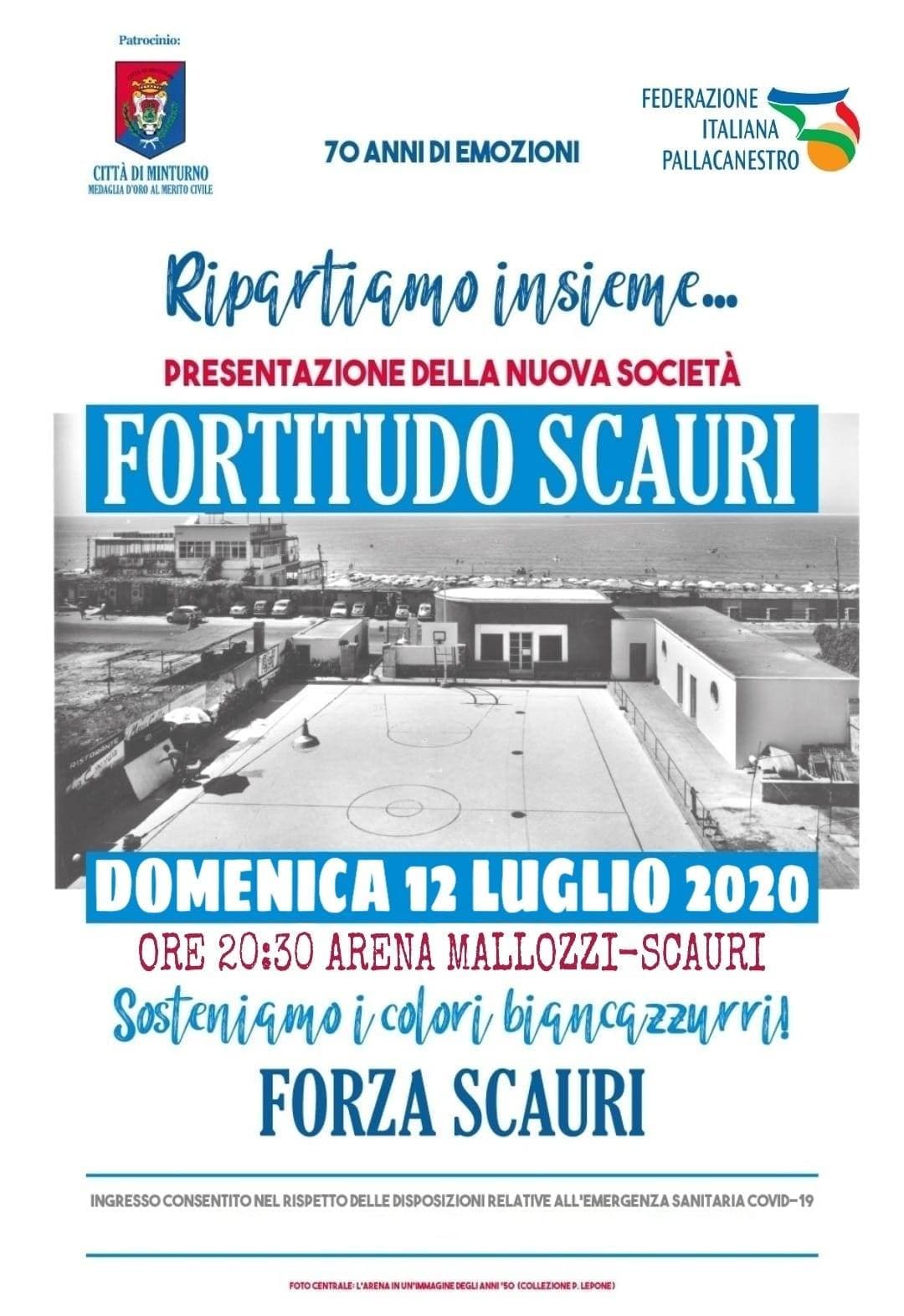 FORTUNATO L'AVVIO DELLA FORTITUDO SCAURI. DOMENICA IL BATTESIMO NELLA COMUNITA' INNAMORATA DEL BASKET