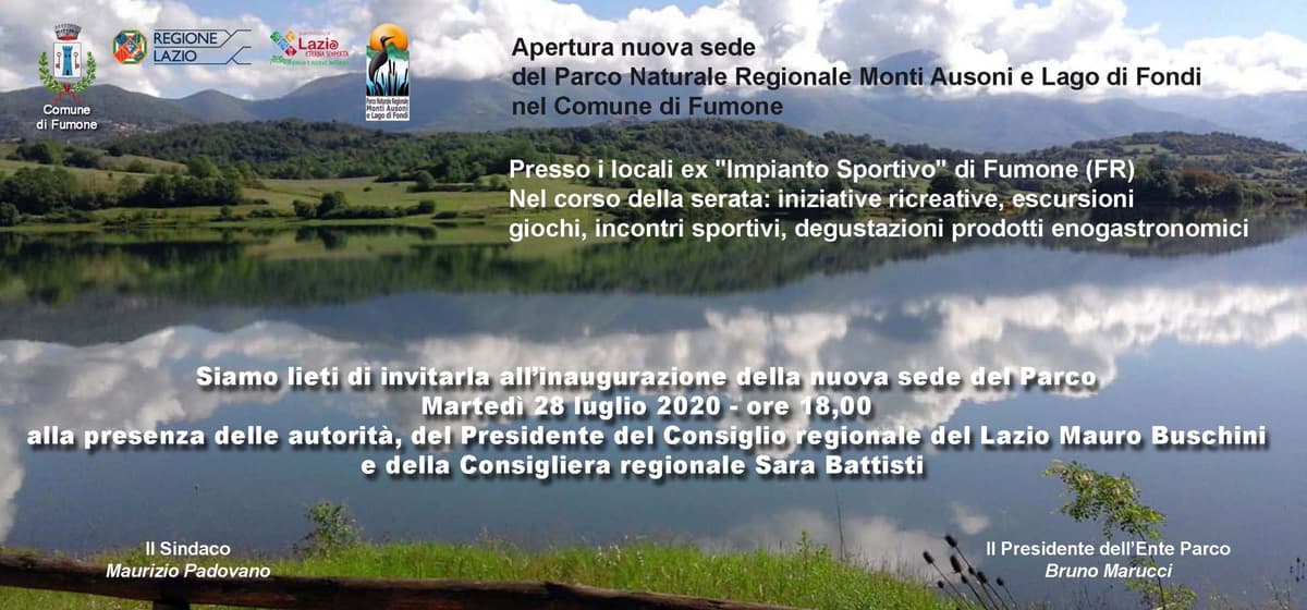 IL PARCO MONTI AUSONI E LAGO DI FONDI INAUGURA UNA SEDE DISTACCATA AL LAGO DI CANTERNO