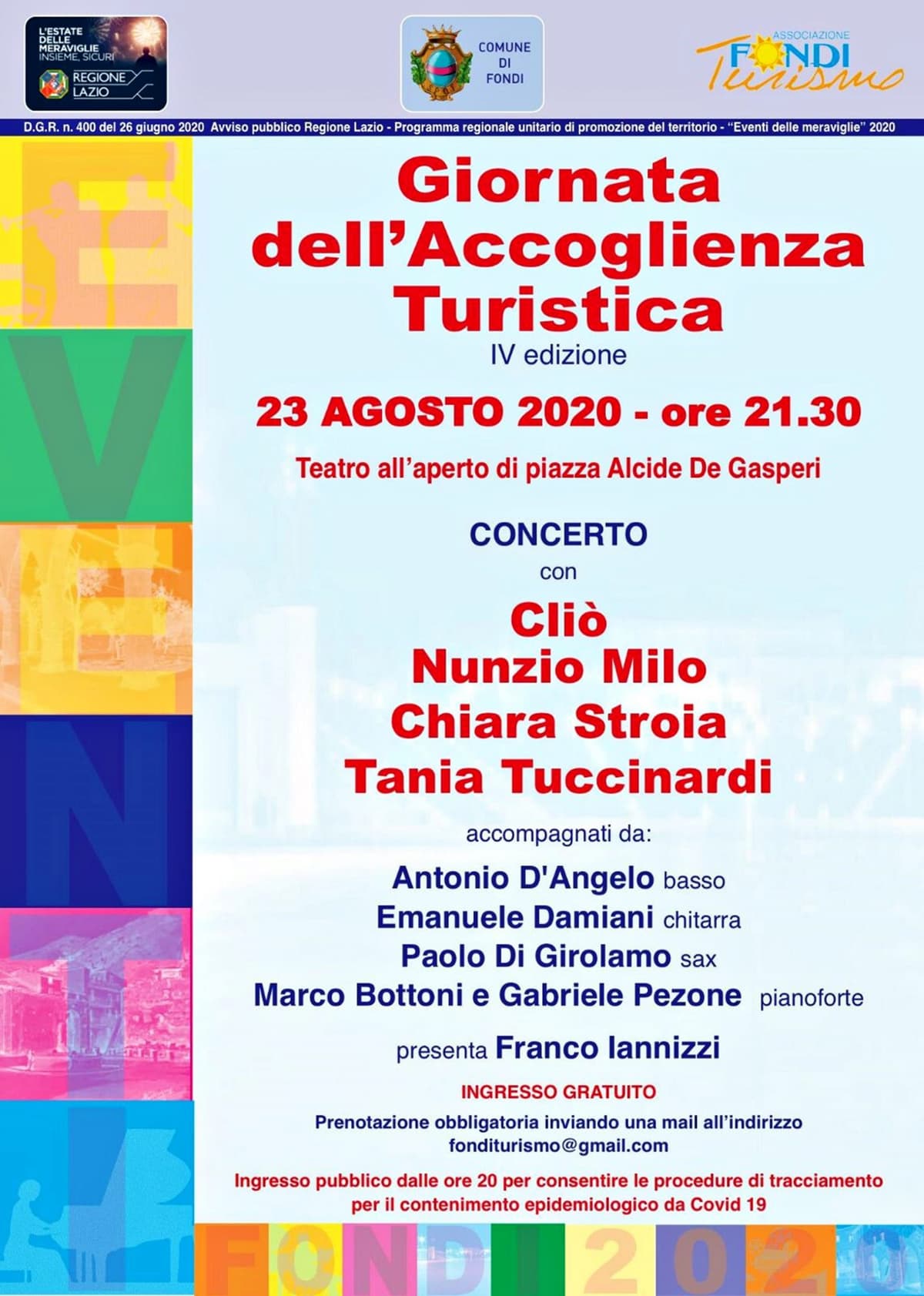 IX EDIZIONE DEL FONDI MUSIC FESTIVAL NEL TEATRO ALL'APERTO DI PIAZZA ALCIDE DE GASPERI