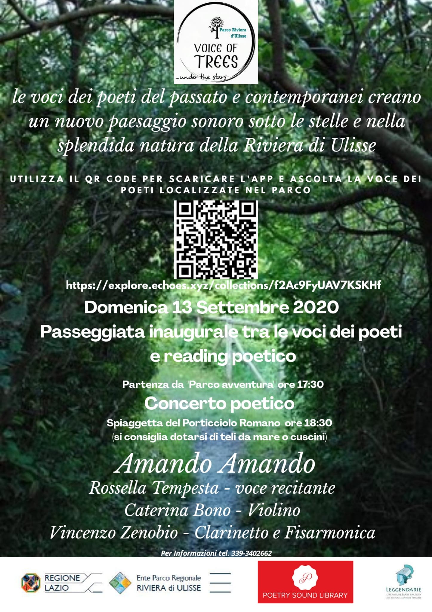 GIANOLA: LA VOCE DEI POETI TRA GLI ALBERI DELLA RIVIERA DI ULISSE DOMENICA 13 SETTEMBRE
