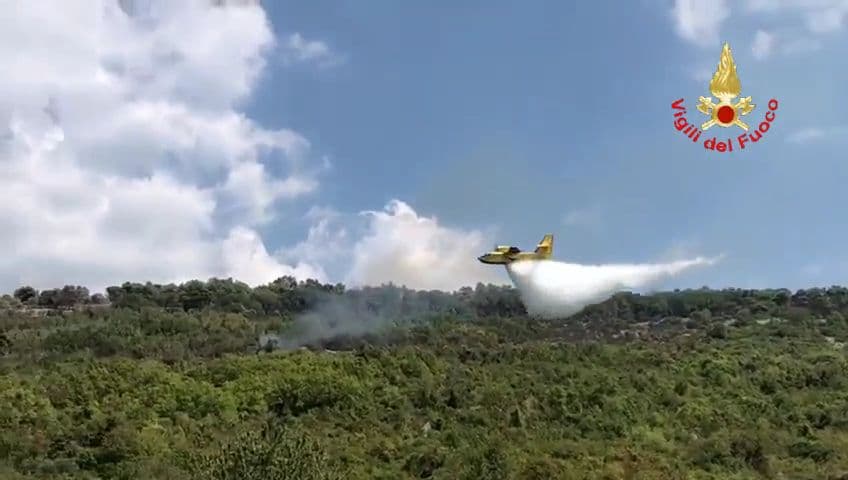 INCENDIO BOSCHIVO DURATO DUE GIORNI, NECESSARIO L'INTERVENTO DI DUE CANADAIR DEI VIGILI DEL FUOCO