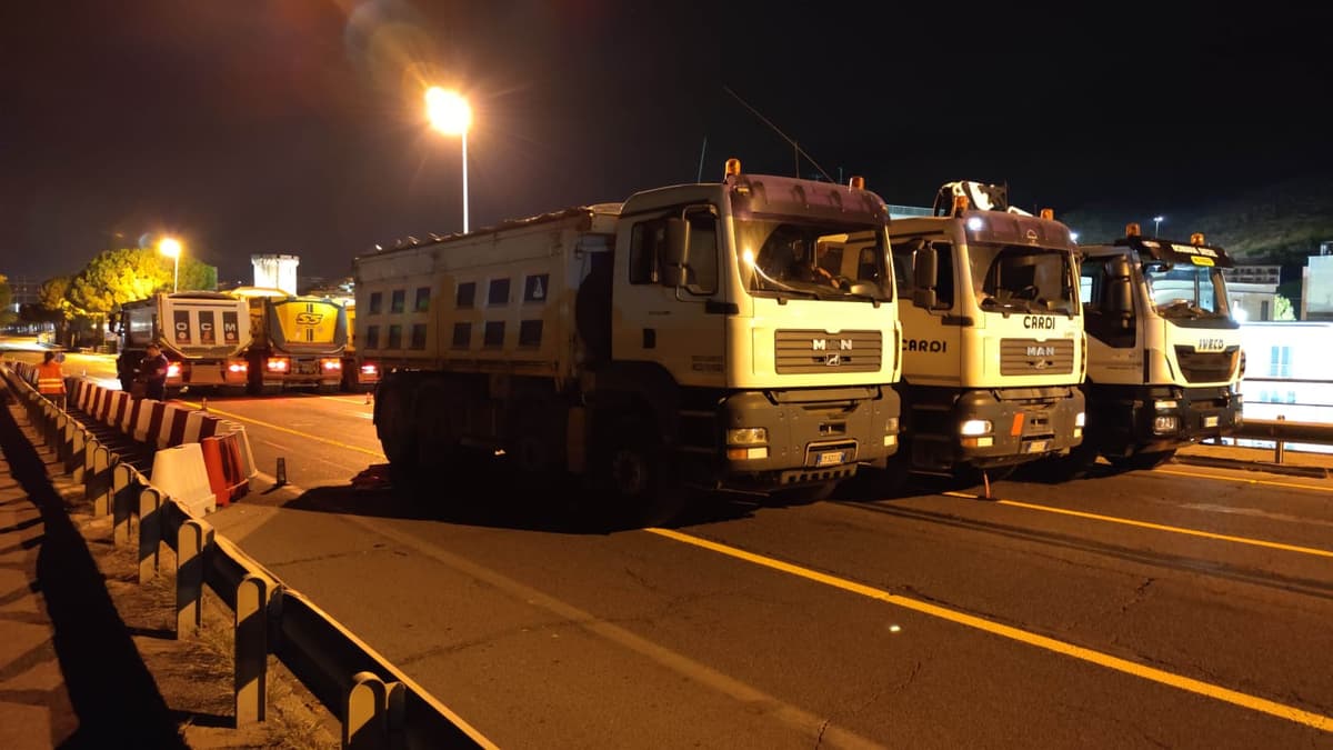FORMIA: NELLA NOTTE SCORSA PROVE DI CARICO SUL PRIMO DEGLI OTTO VIADOTTI CHE ATTRAVERSANO LA CITTA'