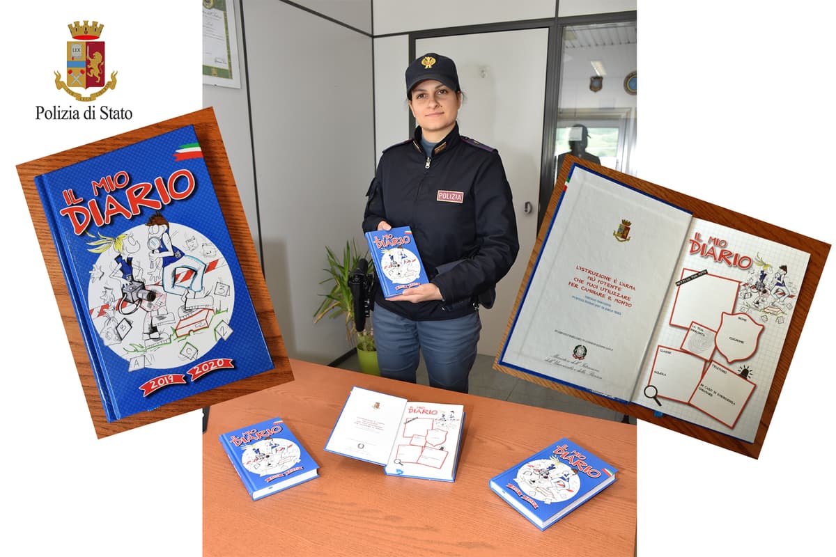 FORMIA: LA POLIZIA DONA "IL MIO DIARIO" AGLI ALUNNI DELLE QUARTE DELLA DANTE ALIGHIERI
