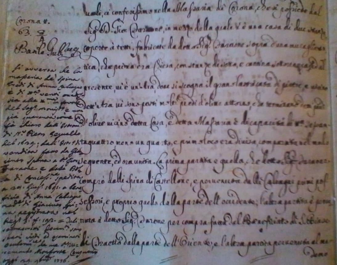SCAURI: CHIESA DI SANTA ALBINA, NOVITA' SULLA SUA ESISTENZA, ANNO DEL SIGNORE 1736