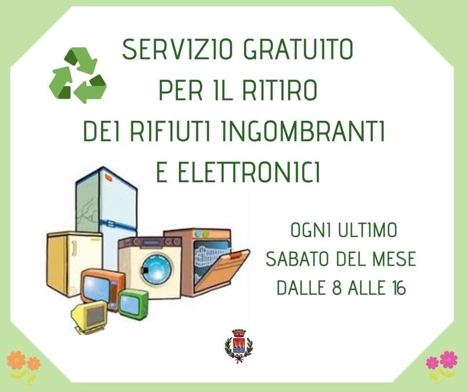 SPERLONGA - IL 19 DICEMBRE ATTIVO IL SERVIZIO CONFERIMENTO RIFIUTI URBANI INGOMBRANTI E RIFIUTI DI APPARECCHIATURE ELETTRICHE ED ELETTRONICHE