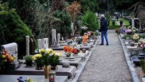GIOVANE IN PREDA AD UNO SCATTO D'IRA DANNEGGIA LA TOMBA DEL PADRE CON ACCETTA