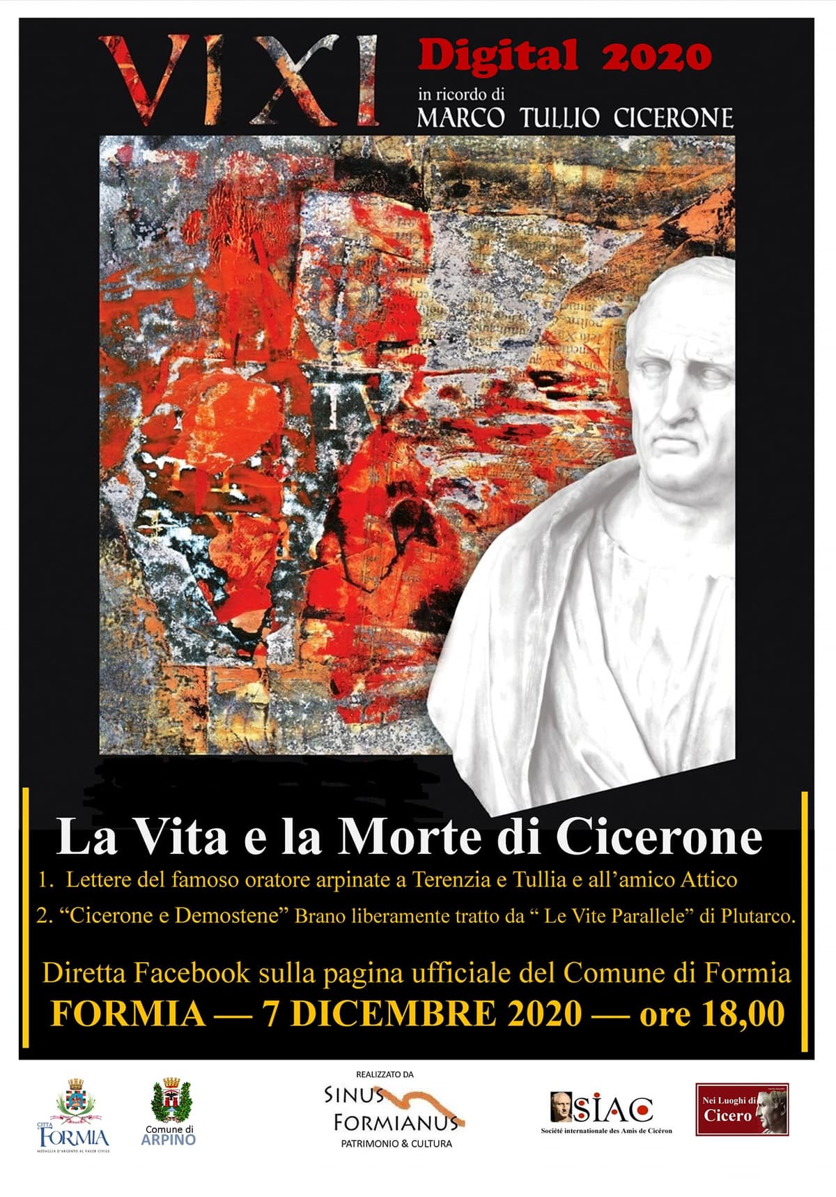 IL 7 DICEMBRE LA CITTA' DI FORMIA RICORDA L'ANNIVERSARIO DELLA MORTE DI CICERONE