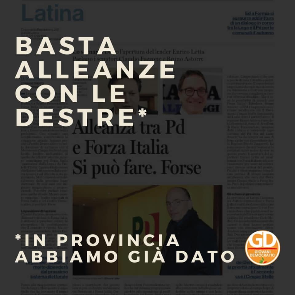 Golfo: I Giovani Democratici lanciano un appello per nessuna alleanza con le destre