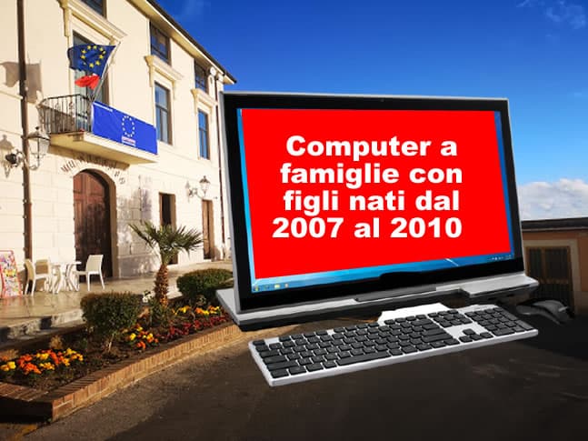 Minturno, un computer a famiglie con figli nati dal 2007 al 2010