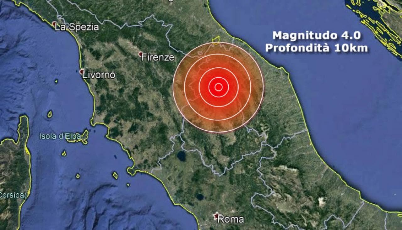 Sisma nel Perugino, epicentro a una profondità di 10 km. in prossimità di Gubbio, faglia molto attiva