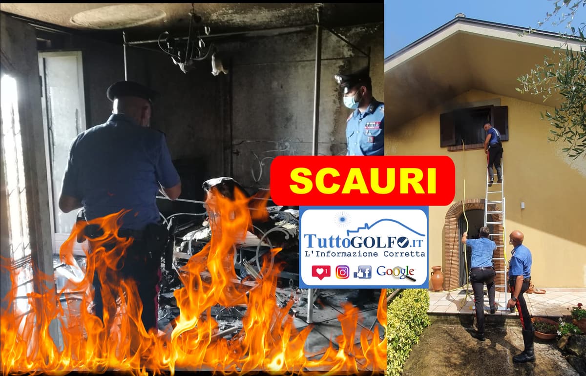 Scauri, incendio - Donna salvata dai carabinieri