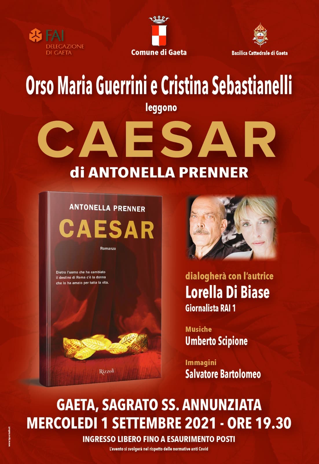 Gaeta: 1 settembre ore 19.30 presentazione del romanzo Caesar con intellettuali di rilievo